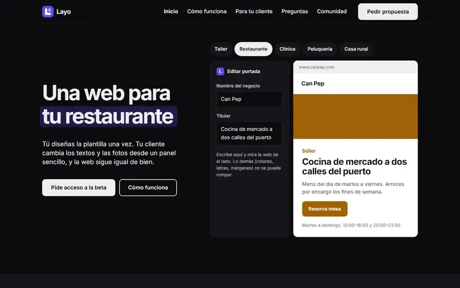 La web de Layo CMS